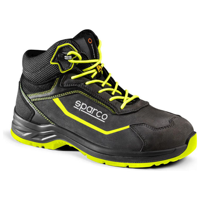 Sparco INDY-H Indy Juri Scarpe di Sicurezza S3S ESD SR FO Nubuck Puntale Fibra di Vetro Taglia 38 colore Grigio Giallo Fluo