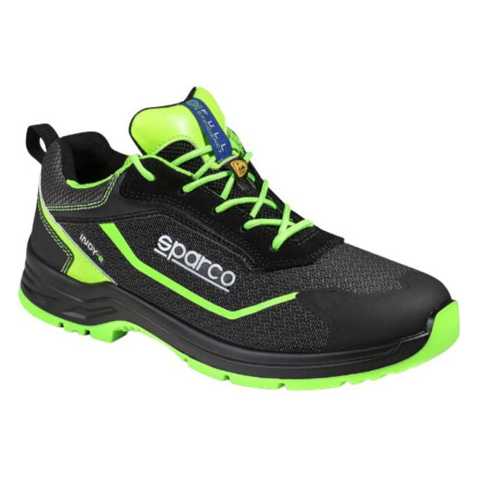 Sparco 07539 Forester Scarpe Antinfortunistiche S3S ESD SR FO LG puntale vetroresina suola FLEXGRIP+ antistatica taglia 41 colore Nero Verde Fluo
