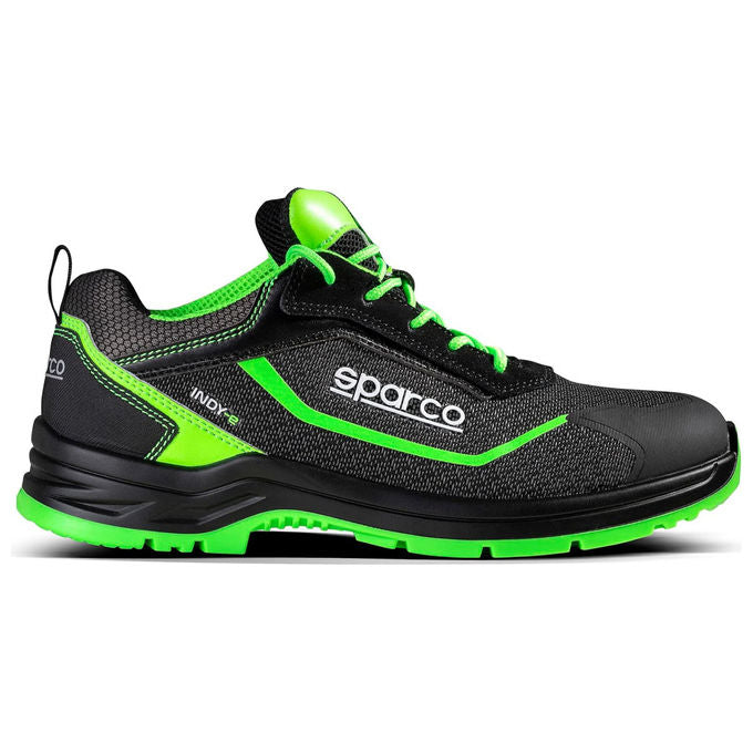 Sparco 07539 Indy Forester Scarpe Antinfortunistiche S3S ESD SR LG Puntale Vetroresina Suola Flexgrip+ Taglia 42 colore Nero Verde Fluo