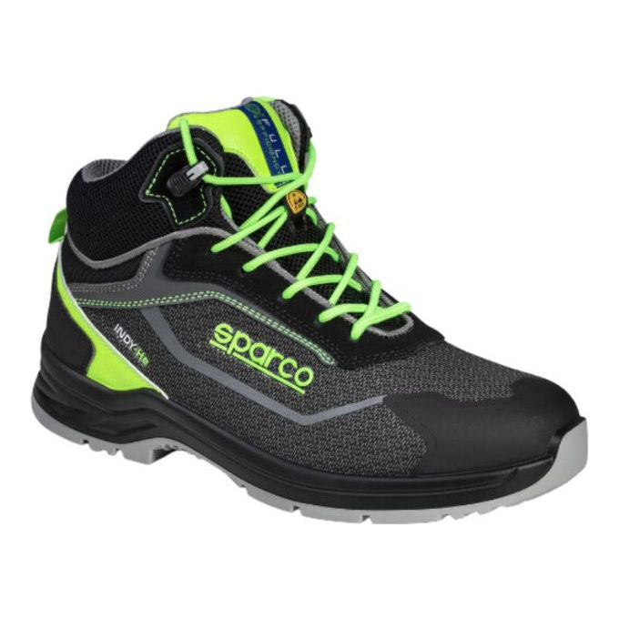 Sparco 07539 Ranger Scarpa Antinfortunistica Alta S3S SR ESD LG Puntale in Vetroresina Soletta Anti-Perforazione colores Verde Grigio