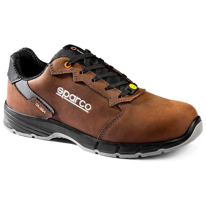 Sparco scarpe antinfortunistiche Targa Nino S3S ESD, punta in vetroresina, suola antiscivolo SR FO, uomo donna, marrone, taglia 39