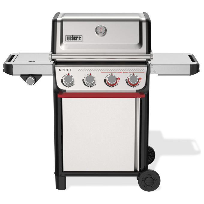 Weber barbecue a gas Spirit S-435 inox, 4 bruciatori, Sear Zone, fornello laterale, accensione Snap-Jet, griglie ghisa GBS, 13780 W