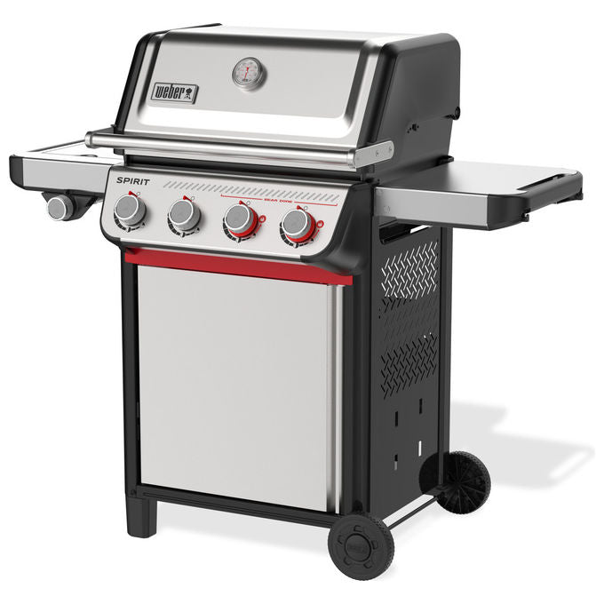 Weber barbecue a gas Spirit S-435 inox, 4 bruciatori, Sear Zone, fornello laterale, accensione Snap-Jet, griglie ghisa GBS, 13780 W