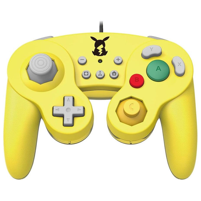 Hori controller gamepad Battle Pad Pikachu, stile GameCube, per Nintendo Switch, USB, ufficiale Nintendo Pokémon