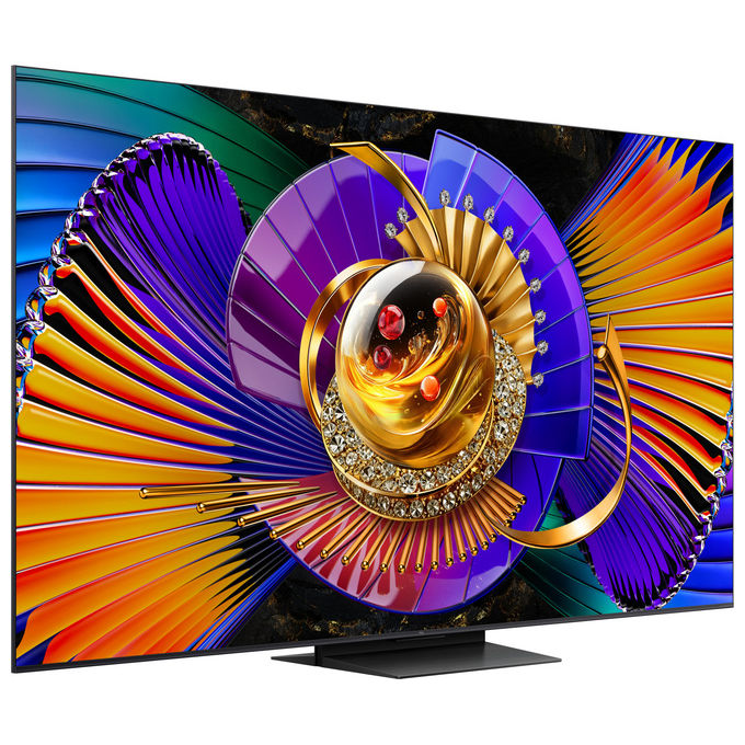 TCL televisore 75C7L SQD-Mini LED 75 pollici, 4K Ultra HD, 3000 nit, 144Hz, Google TV, Dolby Vision e Atmos, audio Bang and Olufsen