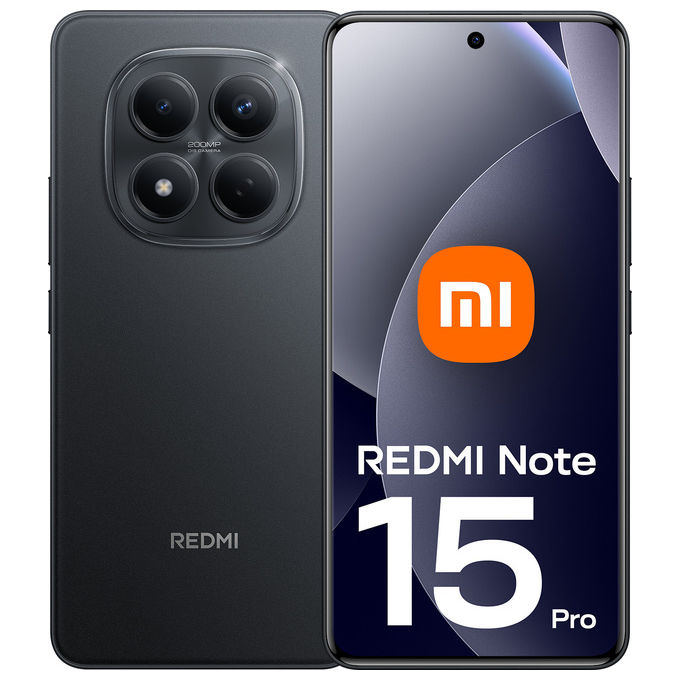 Xiaomi Redmi Note 15 Pro, smartphone 4G, display AMOLED 6.77'', 12 GB RAM, 512 GB, fotocamera 200 MP, batteria 6500 mAh, nero
