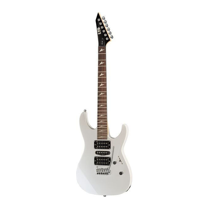 ESP LTD MT-130 chitarra elettrica, Snow White, double cut, HSH, tremolo, 24 tasti extra jumbo, manico acero bolt-on
