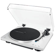 Audio-Technica AT-LP70XBTWS Giradischi Automatico Bluetooth 5.2 Trasmissione a Cinghia 33 1-3 45 rpm colore Argento Bianco