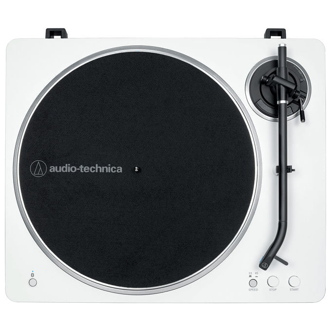 Audio-Technica AT-LP70XBTWS Giradischi Automatico Bluetooth 5.2 Trasmissione a Cinghia 33 1-3 45 rpm colore Argento Bianco
