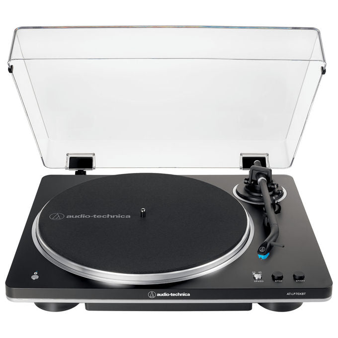 Audio-Technica AT-LP70XBT Giradischi Automatico Bluetooth Trazione a Cinghia Testina AT-VM95C aptX Adaptive colore Nero Argento