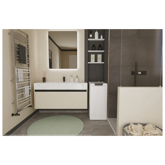 Hoover THOS476TM5-S H-Wash 500 Lavatrice Alto Carico 7 Kg 1400 rpm Classe A Wi-Fi Vapore Inverter (86x41x60 cm) colore Bianco