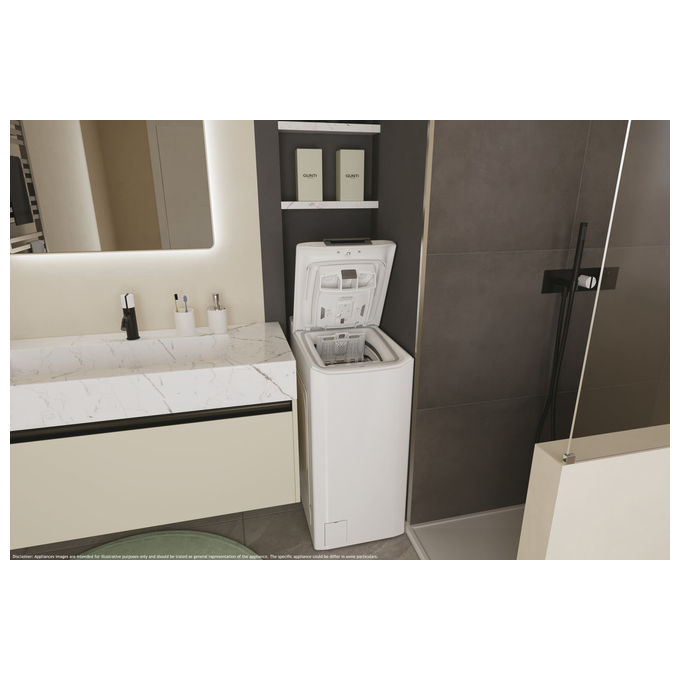 Hoover THOS476TM5-S H-Wash 500 Lavatrice Alto Carico 7 Kg 1400 rpm Classe A Wi-Fi Vapore Inverter (86x41x60 cm) colore Bianco