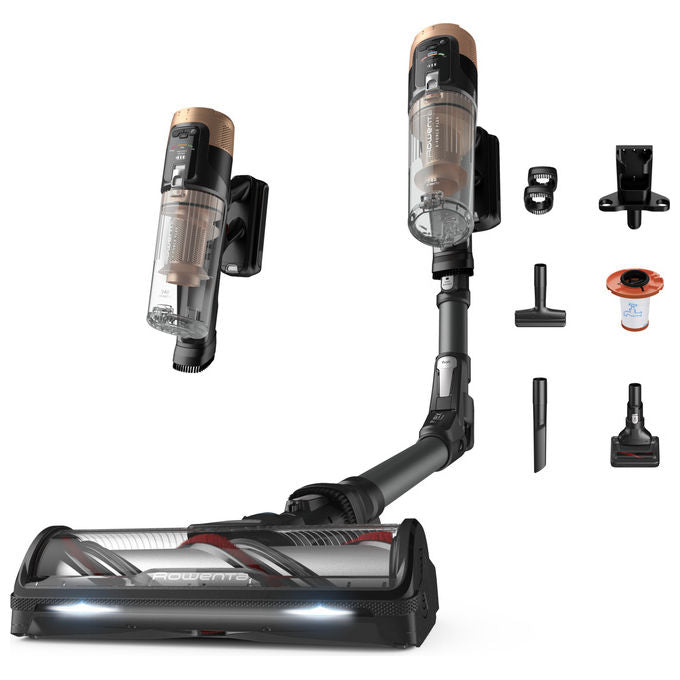 Rowenta RH9B74 X-Force Flex 14.80 Aspirapolvere a Bastone Senza Fili 0,6 L 240 AW 90 min Animal Care colore Nero Oro