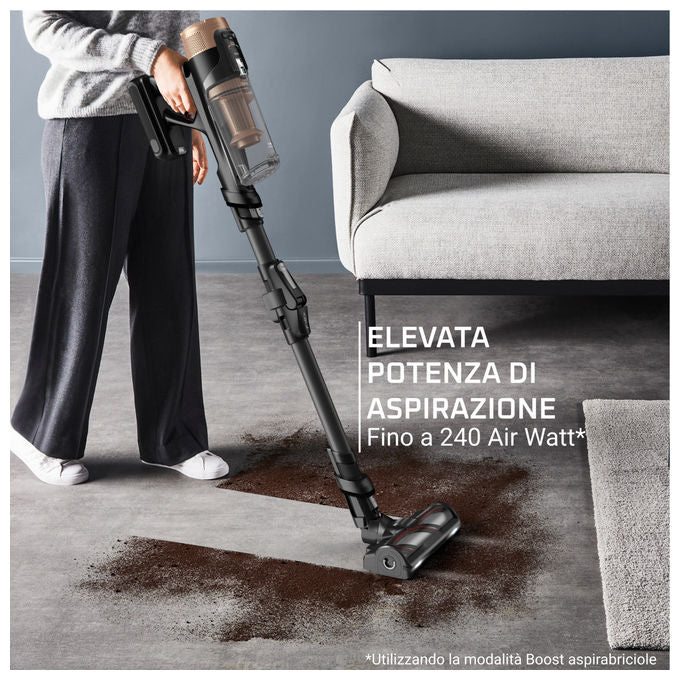 Rowenta RH9B74 X-Force Flex 14.80 Aspirapolvere a Bastone Senza Fili 0,6 L 240 AW 90 min Animal Care colore Nero Oro