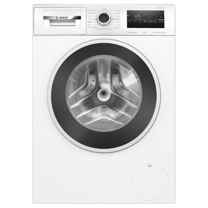 Bosch WAN28218IT Serie 4 Lavatrice Carica Frontale 8 Kg 1400 rpm Classe A EcoSilence Drive Iron Assist 72 dB (84.5x59.8x59 cm) colore Bianco