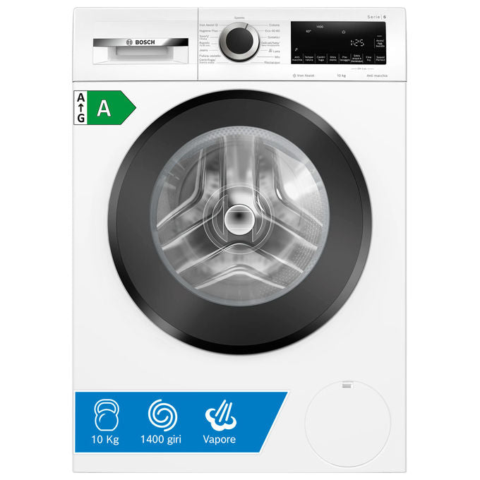 Bosch WGG254Z9II Serie 6 Lavatrice Frontale 10 Kg 1400 rpm Classe A Iron Assist 14 Programmi 74 dB (85x60x59 cm) colore Bianco