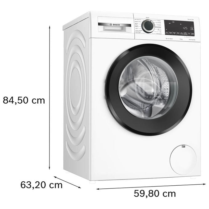 Bosch WGG254Z9II Serie 6 Lavatrice Frontale 10 Kg 1400 rpm Classe A Iron Assist 14 Programmi 74 dB (85x60x59 cm) colore Bianco