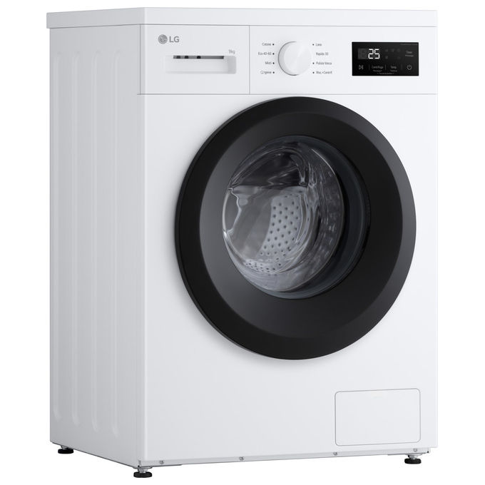 LG F4NA1009NWK Serie A1 Lavatrice Frontale 9 Kg 1400 rpm Classe A Vapore Igiene Inverter (85x60x49 cm) colore Bianco