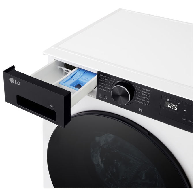 LG F4NX5009THB ThinQ AI DD Lavatrice Frontale 9 Kg 1400 rpm Classe A Steam Wi-Fi TurboWash (85x60x56.5 cm) colore Bianco Avorio