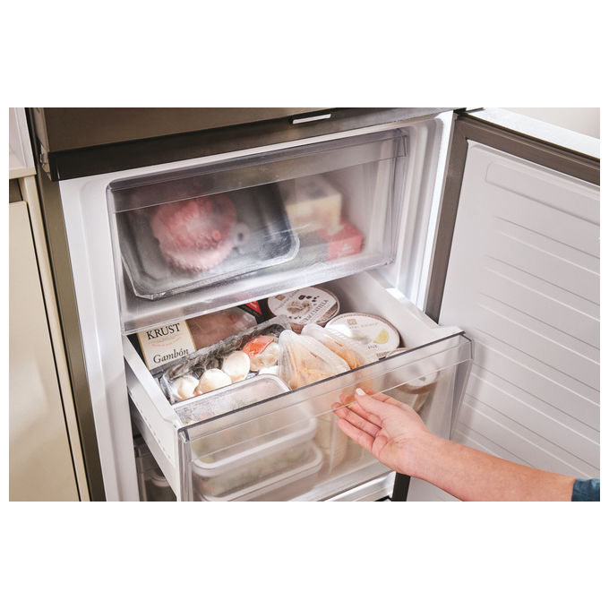 Hoover HONCQ2T618EX Frigorifero Combinato No Frost 355L 185 cm Classe E colore Acciaio Inox