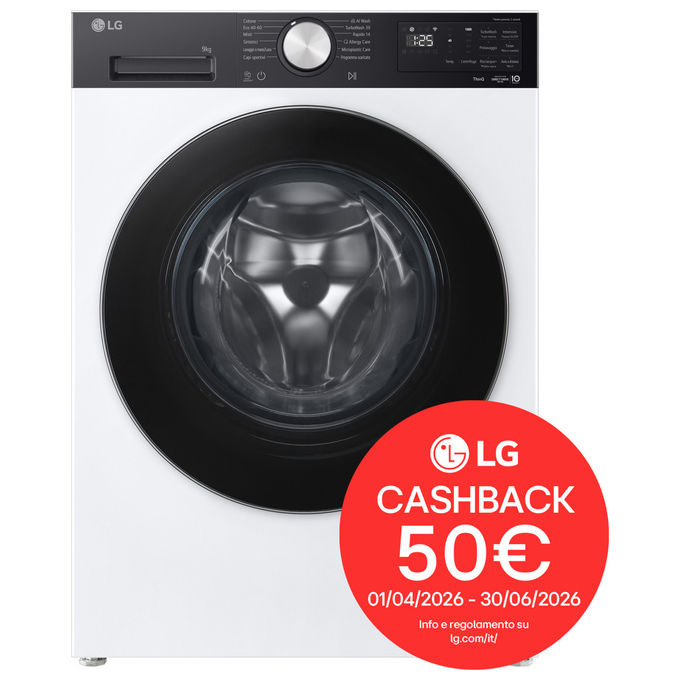 LG Lavatrice Intelligente 11 kg Classe A-40% Bianco-Nero F4NX5009TKC