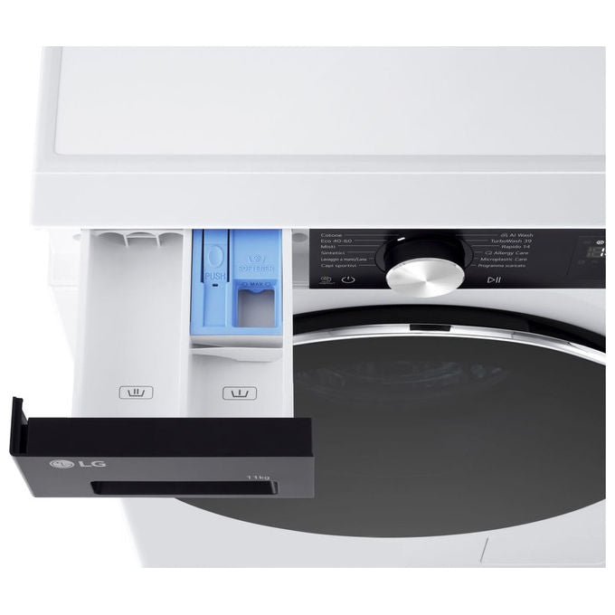 LG Lavatrice Intelligente 11 kg Classe A-40% Bianco-Nero F4NX5009TKC
