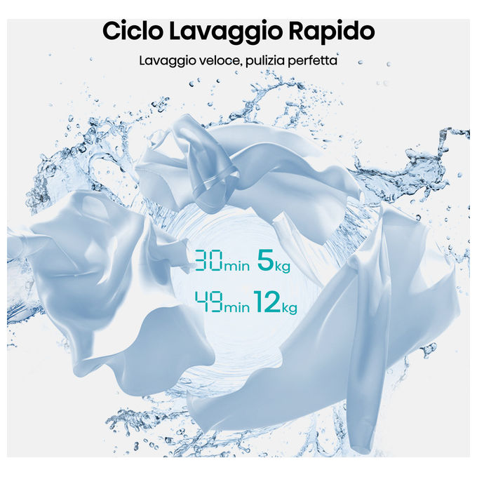 Hisense WF5I8043BWF Lavatrice Frontale 8 Kg 1400 rpm Classe A Vapore Wi-Fi Inverter (85x60x47 cm) colore Bianco