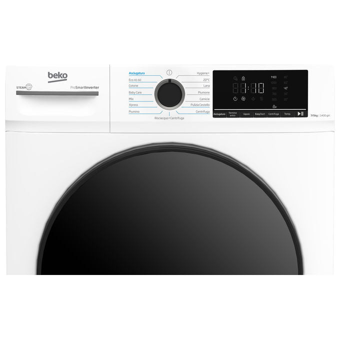 Beko BMDSC7545B Lavasciuga Slim 7-5 Kg 1400 rpm Classe D-A Vapore Inverter (85x60x52 cm) colore Bianco