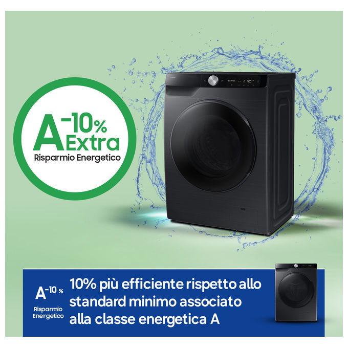 Samsung WD90DG6G94BB Lavasciuga Frontale 9-5 Kg 1400 rpm Classe A AI Wash ecobubble Wi-Fi (85x60x48 cm) colore Nero