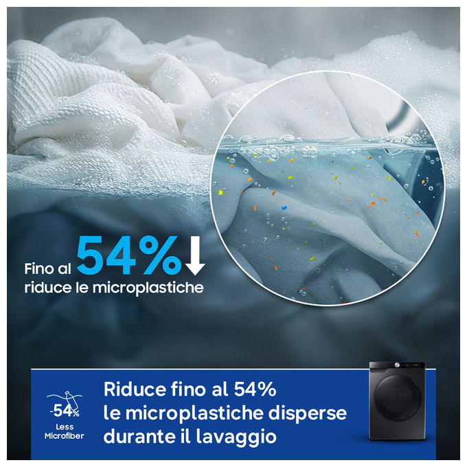 Samsung WD90DG6G94BB Lavasciuga Frontale 9-5 Kg 1400 rpm Classe A AI Wash ecobubble Wi-Fi (85x60x48 cm) colore Nero
