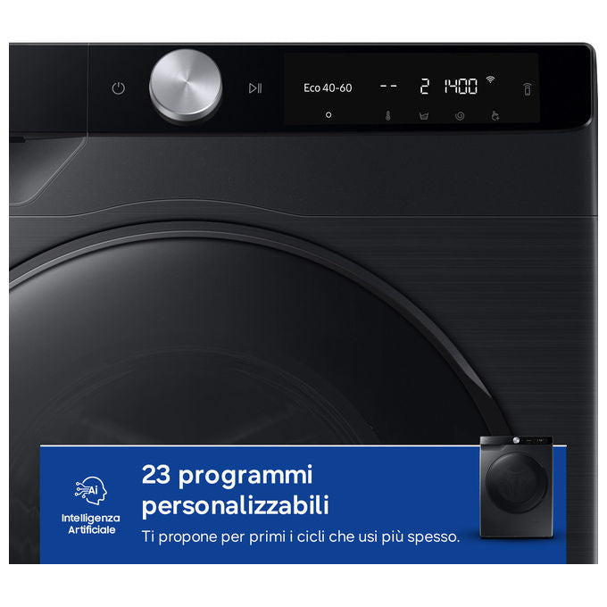 Samsung WD90DG6G94BB Lavasciuga Frontale 9-5 Kg 1400 rpm Classe A AI Wash ecobubble Wi-Fi (85x60x48 cm) colore Nero