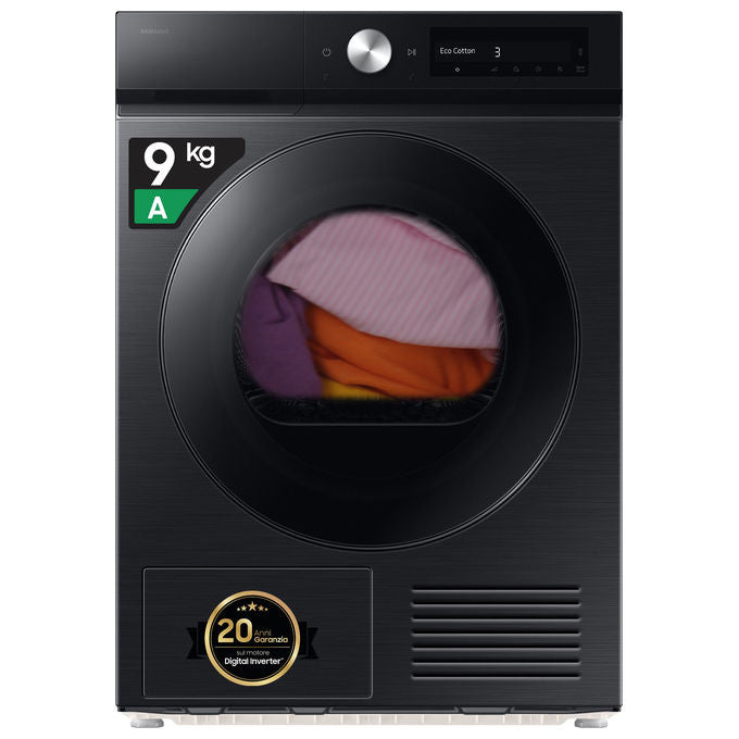 Samsung DV90DB7845GBU3 Bespoke AI Asciugatrice Pompa di Calore 9 Kg Classe A Wi-Fi (85x60x60 cm) colore Nero