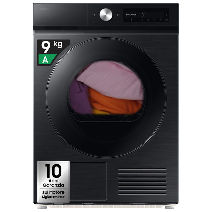 Samsung DV90DB7845GBU3 Bespoke AI Asciugatrice Pompa di Calore 9 Kg Classe A Wi-Fi (85x60x60 cm) colore Nero