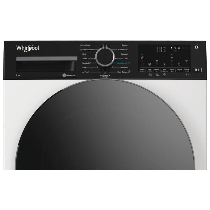 Whirlpool C WD 86M WBS IT Asciugatrice Pompa di Calore 8 Kg Classe A Wi-Fi 6° Sense IronTouch 60 dB (84.6x59.8x67.4 cm) colore Bianco