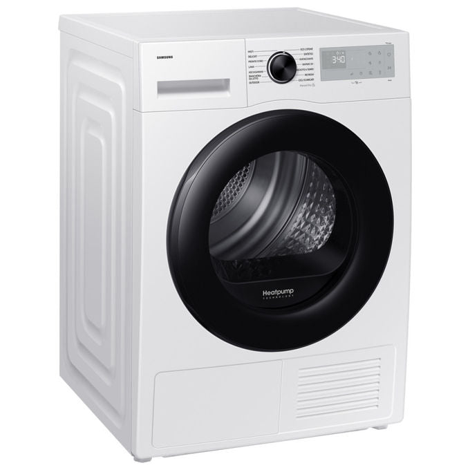 Samsung DV90DG52A0AHET Crystal EcoDry Asciugatrice Pompa di Calore 9 Kg Classe C Wi-Fi OptimalDry (85x60x60 cm) colore Bianco