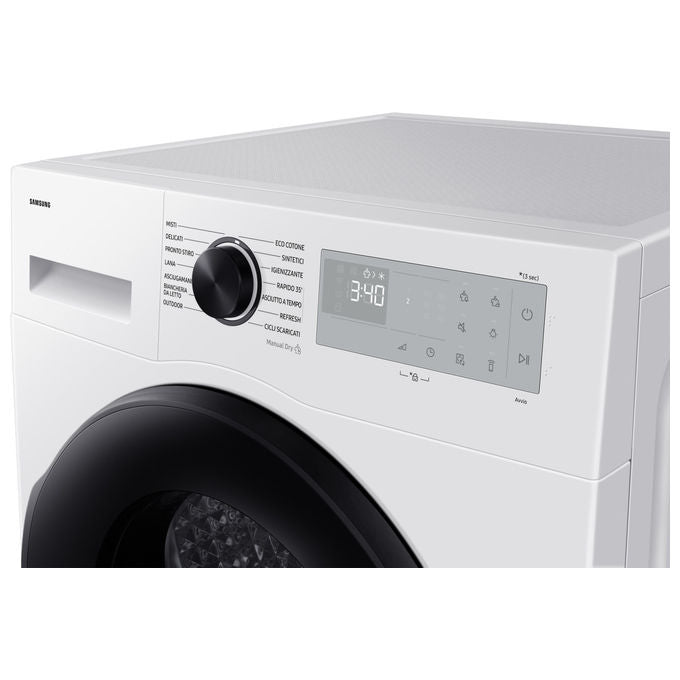 Samsung DV90DG52A0AHET Crystal EcoDry Asciugatrice Pompa di Calore 9 Kg Classe C Wi-Fi OptimalDry (85x60x60 cm) colore Bianco