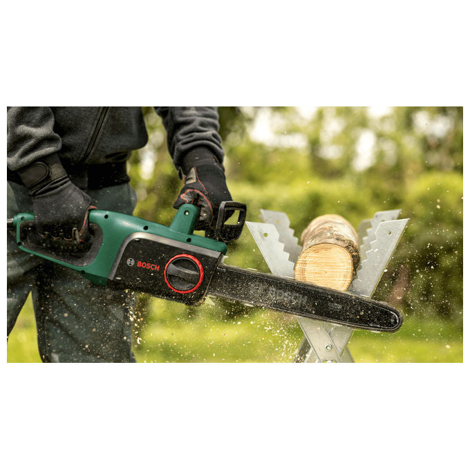 Bosch 06008B8303 UniversalChain 35 Motosega Elettrica 1800 W barra 35 cm 12 m-s Sistema SDS lubrificazione automatica colore Verde