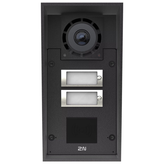 2N 9151302CR IP Force 2.0 Videocitofono IP 2 Pulsanti Telecamera 5 MP Lettore RFID IP69 IK10 colore Nero
