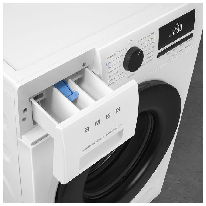 Smeg W3C062A Lavatrice Frontale Slim 6 Kg 1200 rpm Classe A Vapore Motore Inverter 15 Programmi (84x60x46 cm) colore Bianco