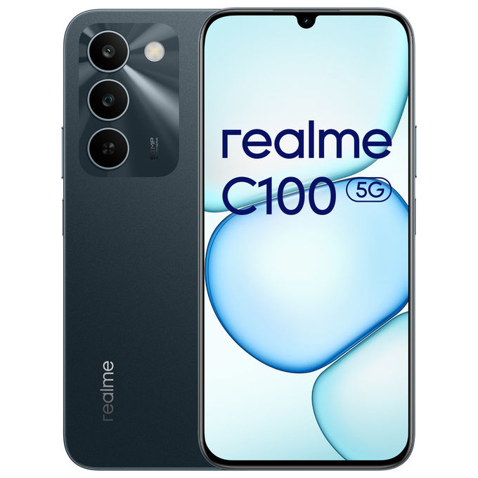 Realme C100 5G Smartphone 6.8'' LCD 4 GB RAM 256 GB 5G MediaTek Dimensity 6300 50 MP 6600 mAh colore Verde