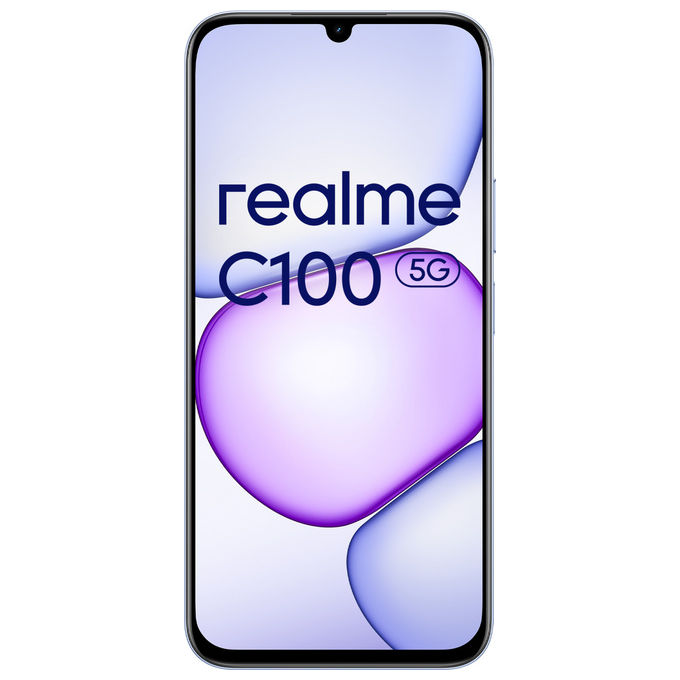 Realme C100 5G Smartphone 6.8'' MediaTek Dimensity 6300 4 GB RAM 128 GB 5G Dual SIM Fotocamera 50 MP Batteria 6600 mAh colore Viola