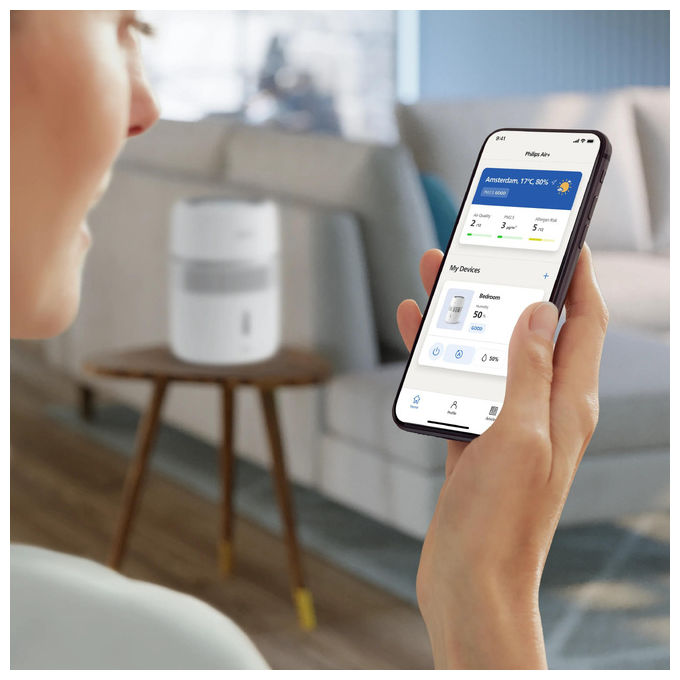 Philips HU4210-04 Serie 4000 Umidificatore d'aria NanoCloud 3,5 L 300 ml-h 44 m² Wi-Fi Touch colore Bianco