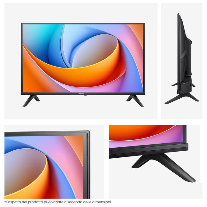 Hisense 32A4Q Smart TV 32'' HD DLED VIDAA Wi-Fi DVB-T2 HDR10 DTS Virtual:X colore Nero