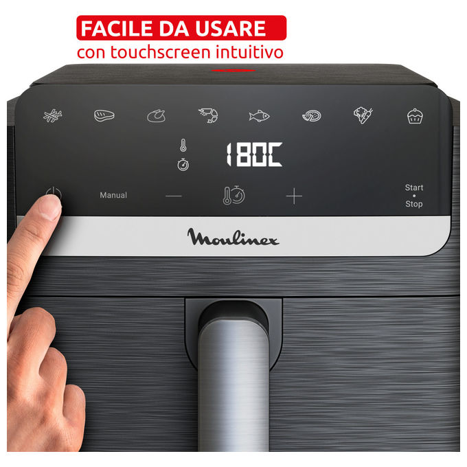 Moulinex EZ8618 Easy Fry Mega Compact Friggitrice ad aria 7.5 L 2020 W programmi preimpostati display touch colore Nero