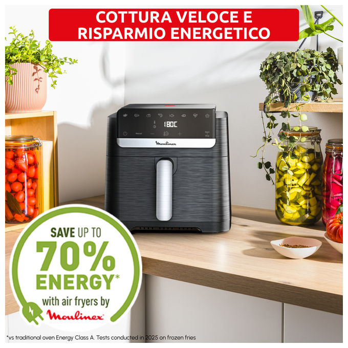 Moulinex EZ8618 Easy Fry Mega Compact Friggitrice ad aria 7.5 L 2020 W programmi preimpostati display touch colore Nero
