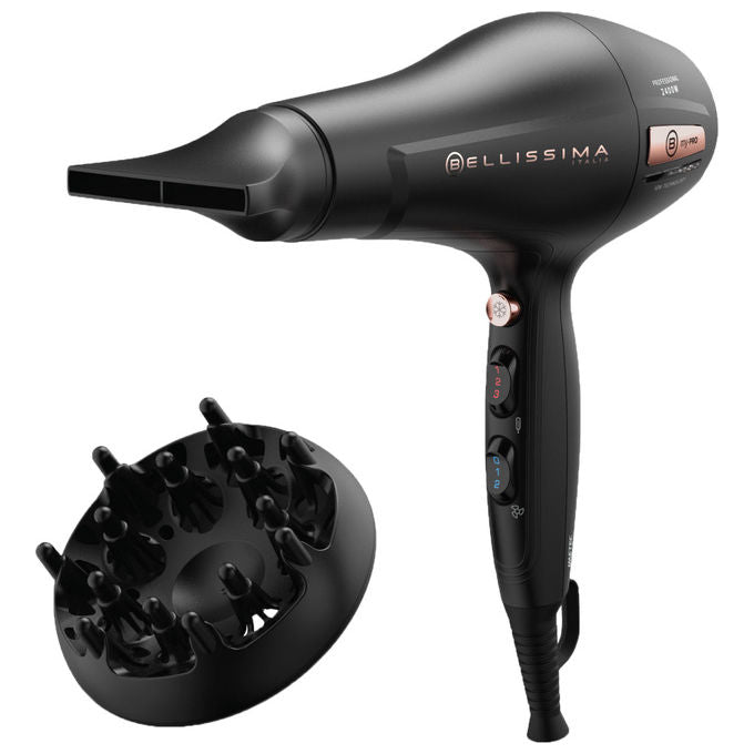 Bellissima 11728 My Pro P3 3400 Asciugacapelli 2400 W Ionico Ceramica 2 Velocita' 3 Temperature Diffusore colore Nero