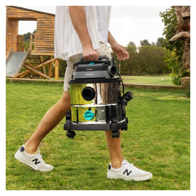 Cecotec 08114 Conga Rockstar Wet and Dry Steel Max Aspirapolvere a Cilindro Secco e Bagnato 20 L 1400 W colore Acciaio inox
