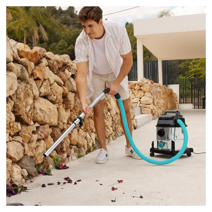 Cecotec 08114 Conga Rockstar Wet and Dry Steel Max Aspirapolvere a Cilindro Secco e Bagnato 20 L 1400 W colore Acciaio inox