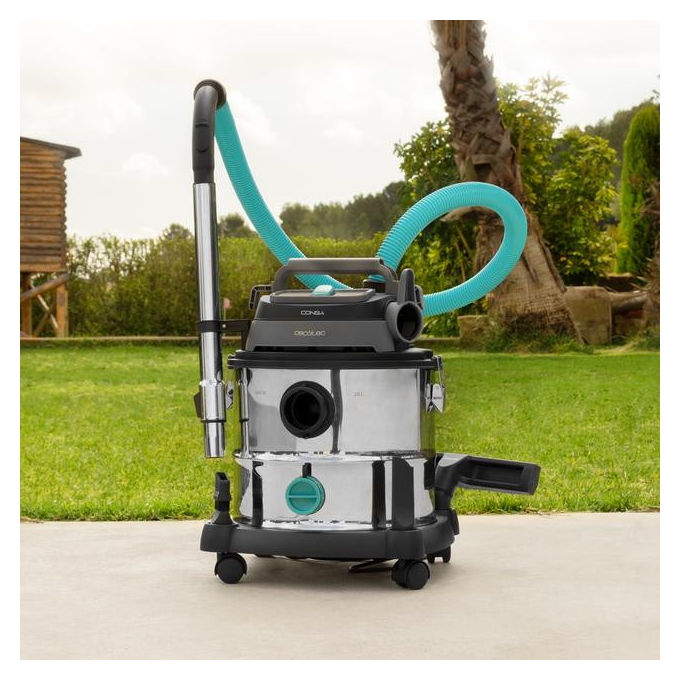 Cecotec 08114 Conga Rockstar Wet and Dry Steel Max Aspirapolvere a Cilindro Secco e Bagnato 20 L 1400 W colore Acciaio inox