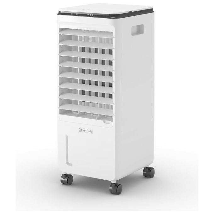 Olimpia Splendid PELER7T Raffrescatore Evaporativo 7 L 80 W 300 m³-h Display Touch Telecomando Timer 7 h colore Bianco Nero